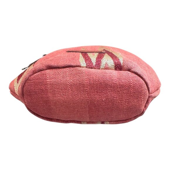 Lucky Brand Aztec Canvas Crossbody Bag Red & Gold Southwest Purse Pocketbook - Picture 11 of 14